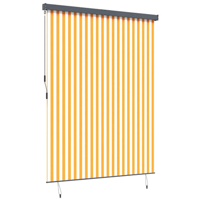 Outdoor Rollo Gestreift Orange und Weiß 220 x 250 cm Stoff