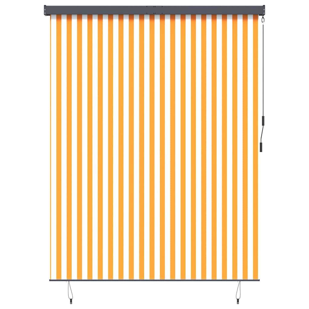 Outdoor Rollo Gestreift Orange und Weiß 220 x 250 cm Stoff