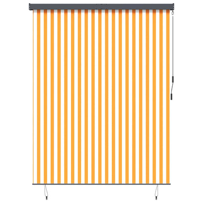 Outdoor Rollo Gestreift Orange und Weiß 220 x 250 cm Stoff