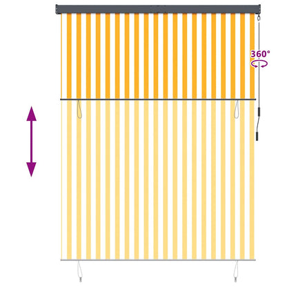 Outdoor Rollo Striped Orange und Weiß 220 x 250 cm Stoff
