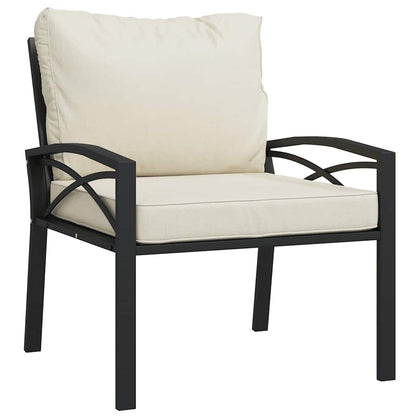 Gartenstühle mit Sandfarbigen Kissen 2 Stk. 68x76x79 cm Stahl