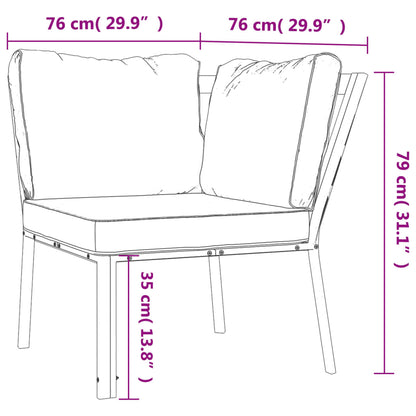 Gartenstuhl mit Sandfarbigen Kissen 76x76x79 cm Stahl
