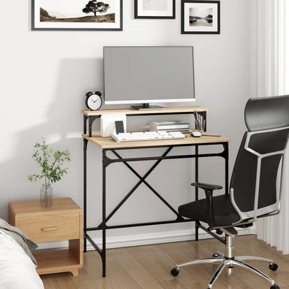 Schreibtisch Sonoma-Eiche 80x50x90 cm Holzwerkstoff und Eisen