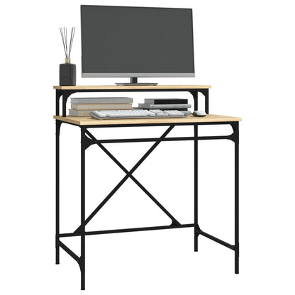 Schreibtisch Sonoma-Eiche 80x50x90 cm Holzwerkstoff und Eisen