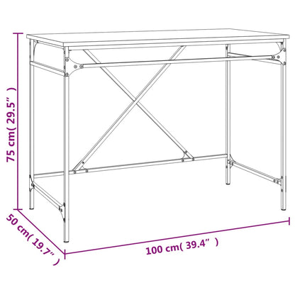 Schreibtisch Schwarz 100x50x75 cm Holzwerkstoff und Eisen