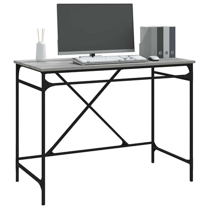 Schreibtisch Grau Sonoma 100x50x76 cm Holzwerkstoff und Eisen