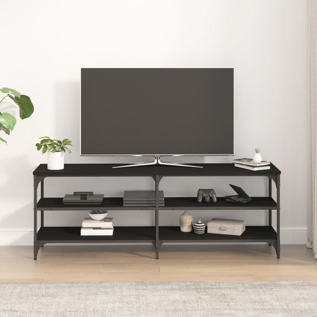 TV-skab Sort 140x30x50 cm Træ Materiale