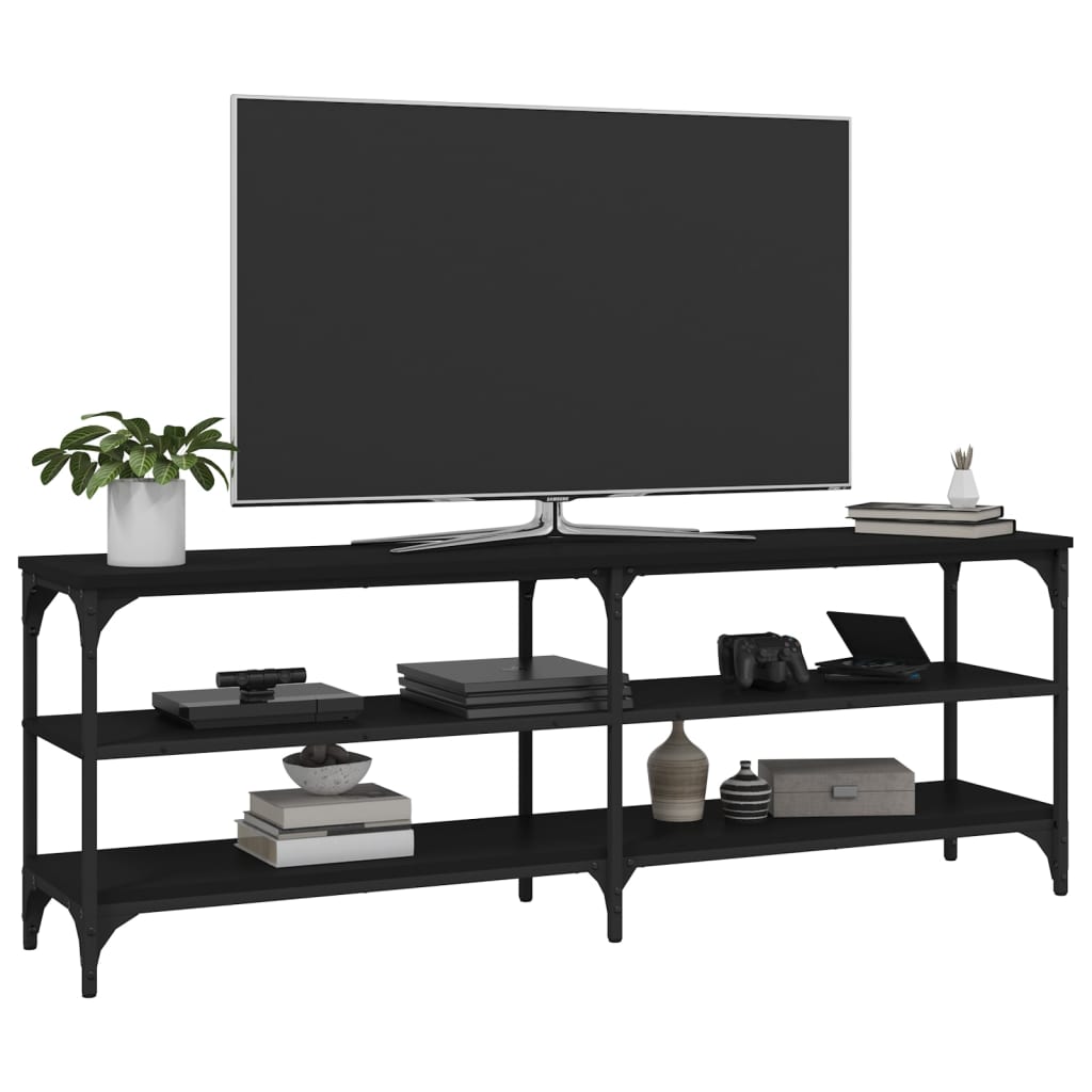 TV-skab Sort 140x30x50 cm Træ Materiale