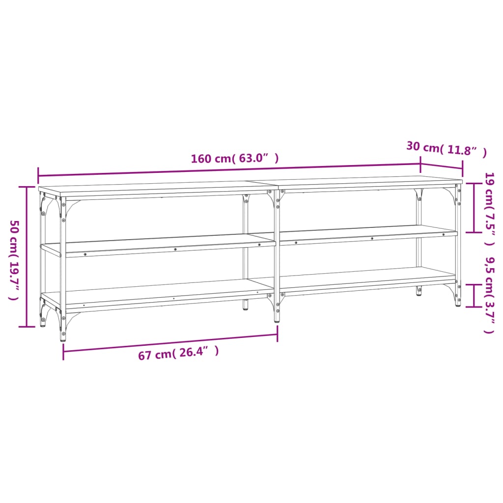 TV skab Sonoma eg 160x30x50 cm træmateriale