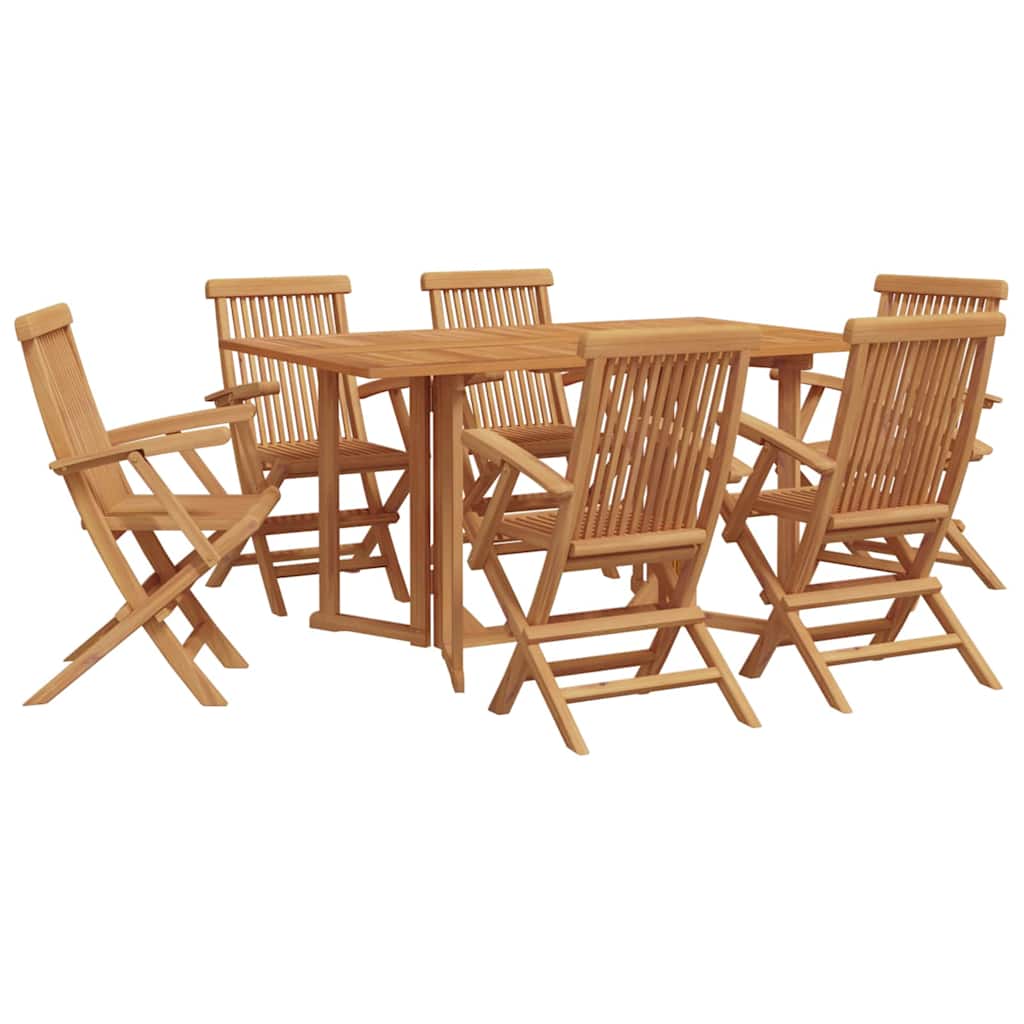 Garten Essgruppe 7 pcs Braun 150 x 90 x 75 cm Massivholz Teak