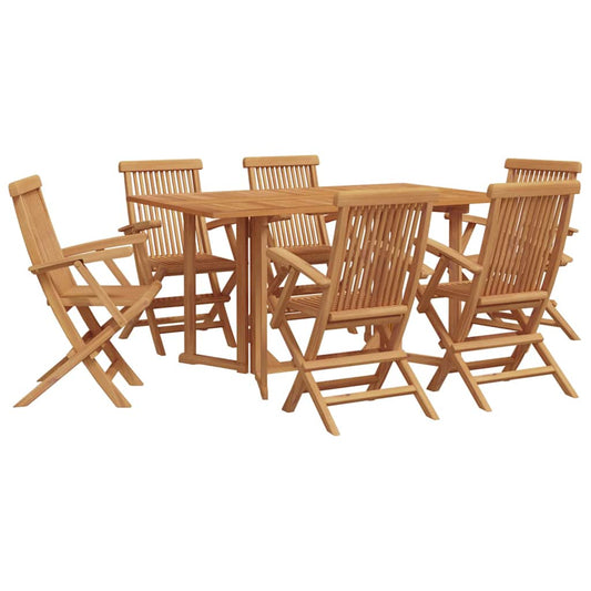 Garten Essgruppe 7 pcs Braun 150 x 90 x 75 cm Massivholz Teak