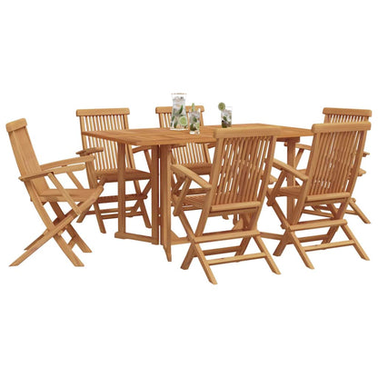 Garten Essgruppe 7 pcs Braun 150 x 90 x 75 cm Massivholz Teak