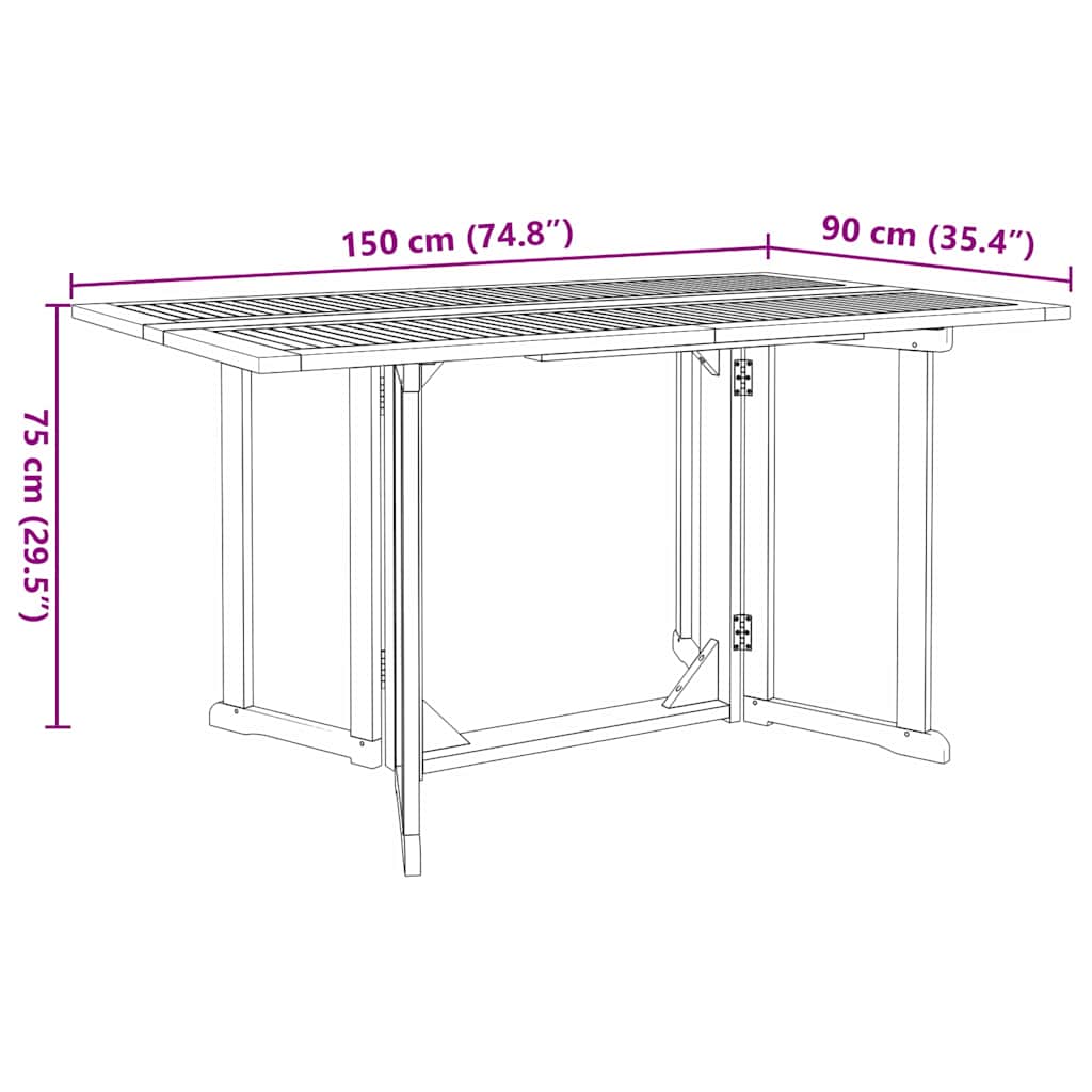 Garten Essgruppe 7 pcs Braun 150 x 90 x 75 cm Massivholz Teak