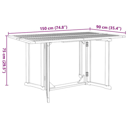 Garten Essgruppe 7 pcs Braun 150 x 90 x 75 cm Massivholz Teak