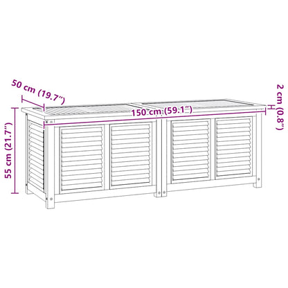 Gartenbox mit Beutel 150x50x55 cm Massivholz Teak