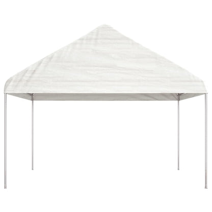 Pavillon mit Dach Weiß 6,69 x 4,08 x 3,22 m Polyethylen