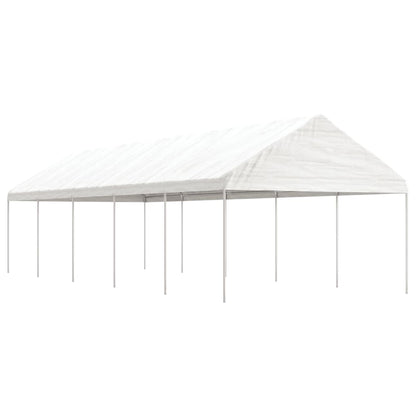 Pavillon mit Dach Weiß 11,15x4,08x3,22 m Polyethylen