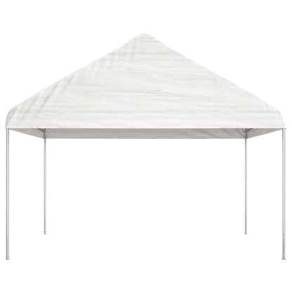 Pavillon mit Dach Weiß 13,38x4,08x3,22 m Polyethylen