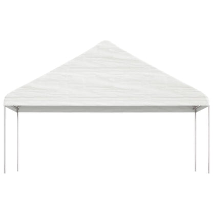 Pavillon mit Dach Weiß 8,92x5,88x3,75 m Polyethylen
