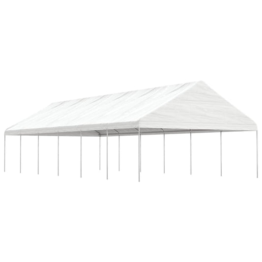Pavillon mit Dach Weiß 13,38x5,88x3,75 m Polyethylen