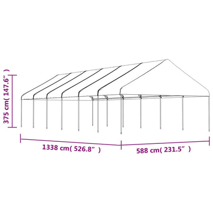 Pavillon mit Dach Weiß 13,38x5,88x3,75 m Polyethylen