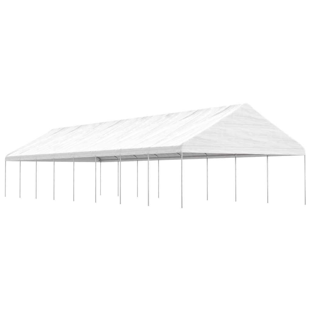 Pavillon mit Dach Weiß 17,84x5,88x3,75 m Polyethylen