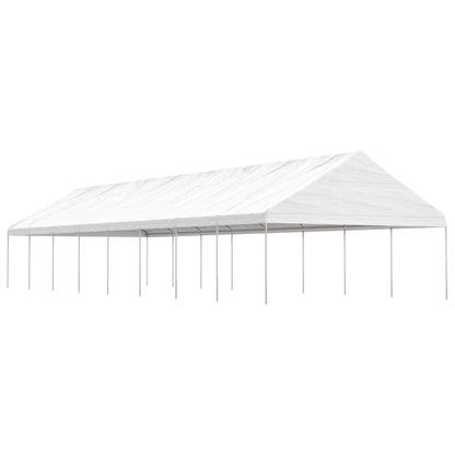 Pavillon mit Dach Weiß 17,84x5,88x3,75 m Polyethylen