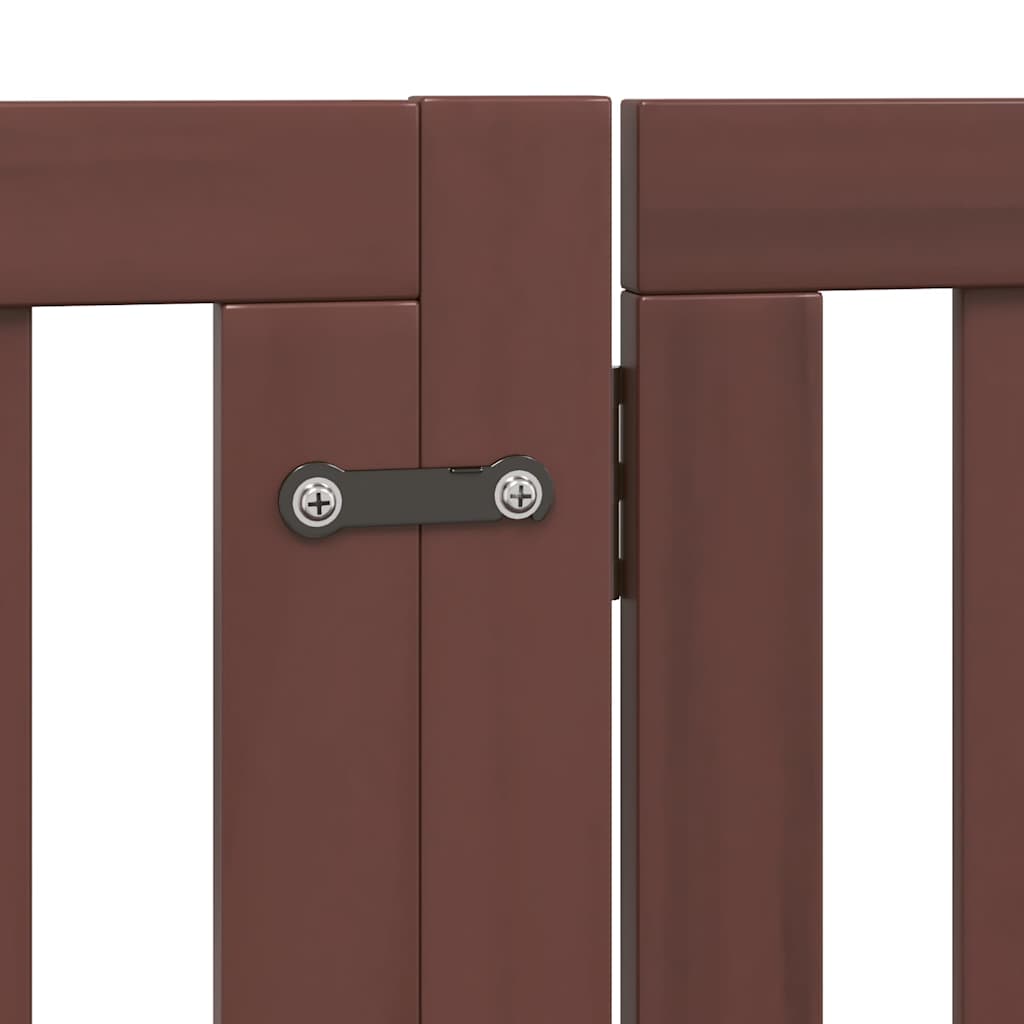 12-tlg. Hundetor mit Tür Faltbar Braun 960 cm Pappelholz