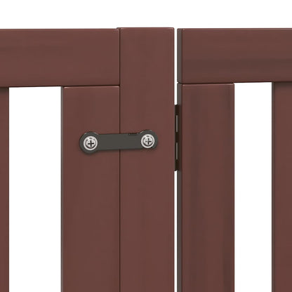 12-tlg. Hundetor mit Tür Faltbar Braun 960 cm Pappelholz