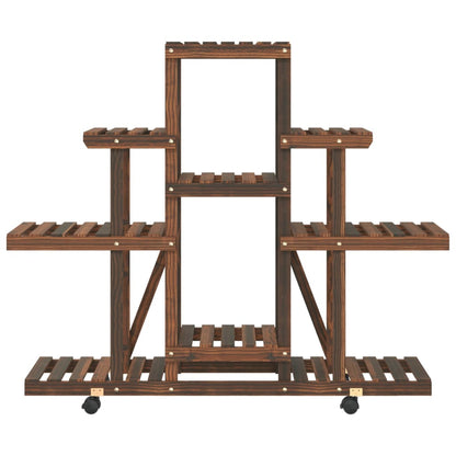 Blumenständer mit Rollen 110x25x101 cm Massivholz Tanne