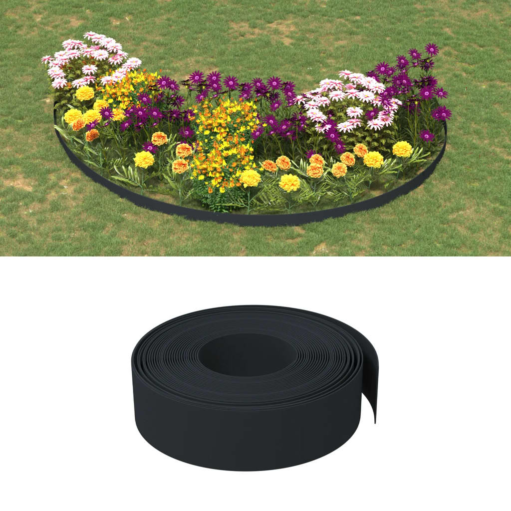 Plænekant 3 stk sort 10 m 15 cm polyethylen