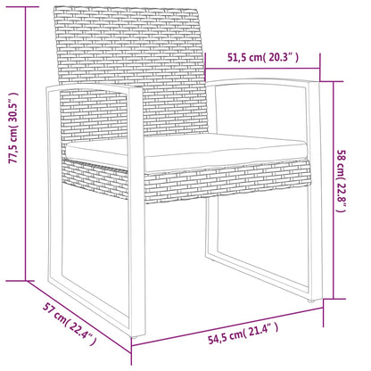 Garten-Esszimmerstühle 2 Stk. Braun PP-Rattan