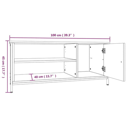 TV-skab Sort 100x40x45 cm Træ Materiale