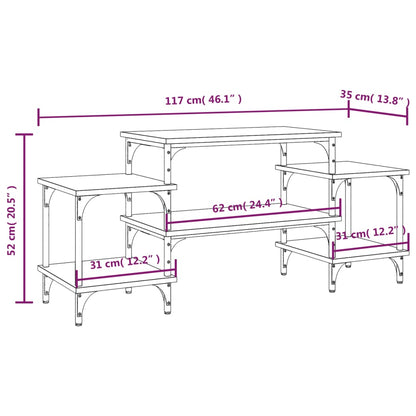 TV-Schrank Schwarz 117x35x52 cm Holzwerkstoff