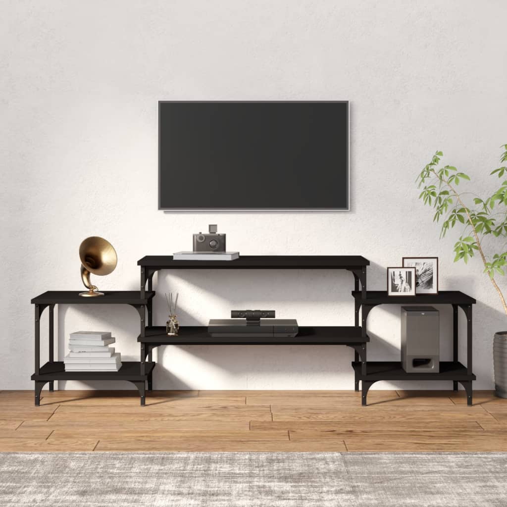 TV-skab Sort 157x35x52 cm Træ Materiale