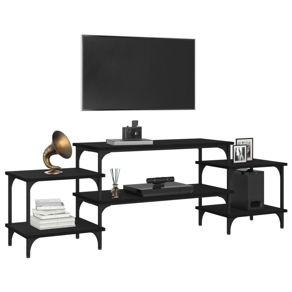 TV-skab Sort 157x35x52 cm Træ Materiale