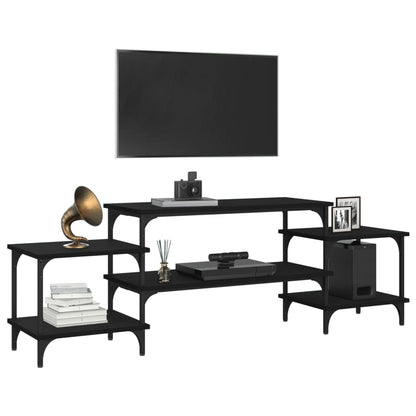 TV-skab Sort 157x35x52 cm Træ Materiale