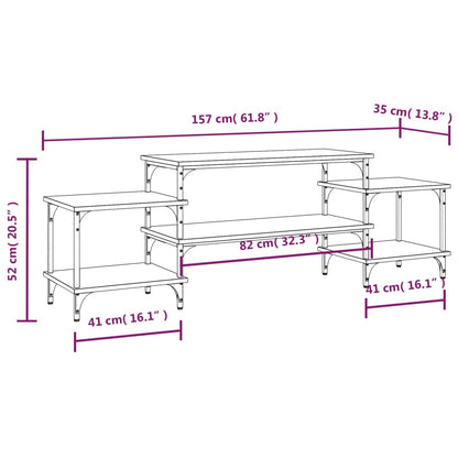 TV-skab Sort 157x35x52 cm Træ Materiale