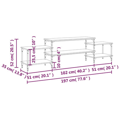 TV-Schrank Grau Sonoma 197x35x52 cm Holzwerkstoff