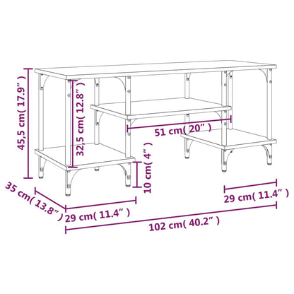 TV-Schrank Grau Sonoma 102x35x45,5 cm Holzwerkstoff