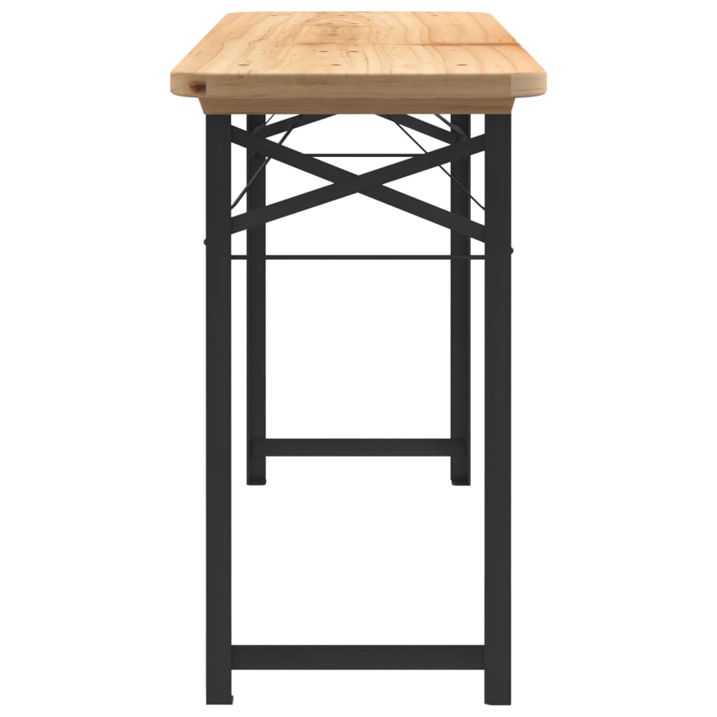 3-tlg. Biertisch-Set Klappbar Massivholz Tanne