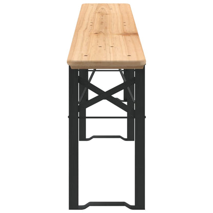 3-tlg. Biertisch-Set Klappbar Massivholz Tanne