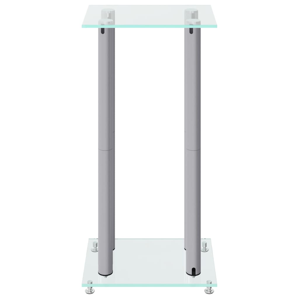 Lautsprecher-Ständer 2 Stk. Silbern Hartglas 4 Säulen