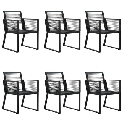 7-tlg. Garten-Essgruppe Schwarz PVC-Rattan
