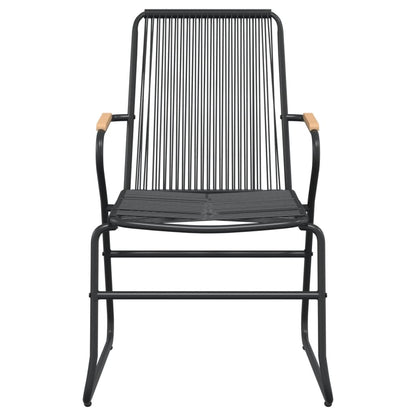 7-tlg. Garten-Essgruppe Schwarz PVC-Rattan