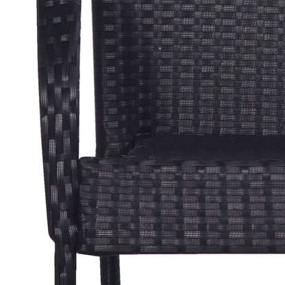 7-tlg. Garten-Essgruppe Schwarz Poly Rattan