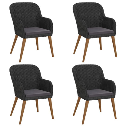 5-tlg. Garten-Essgruppe mit Kissen Schwarz