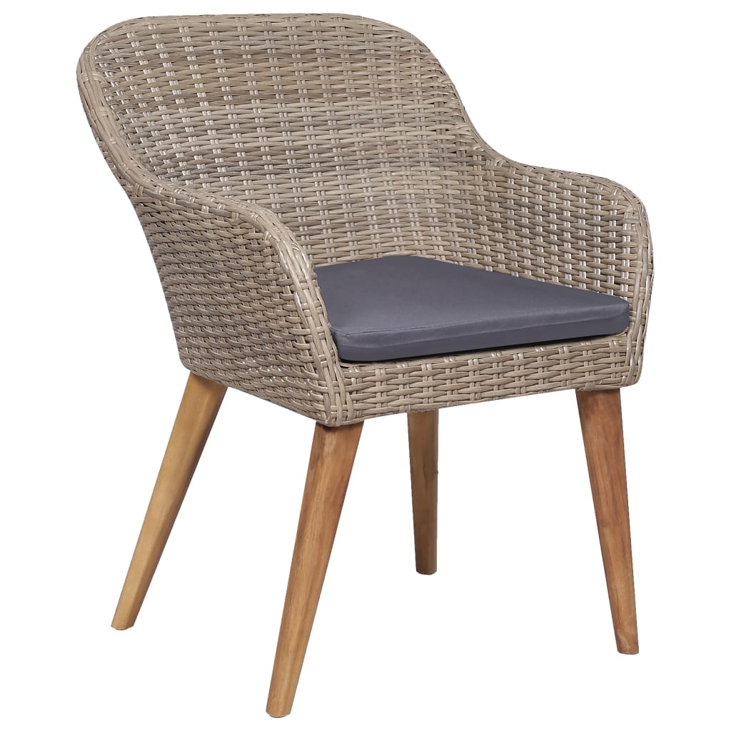 5-tlg. Garten-Essgruppe mit Kissen Braun