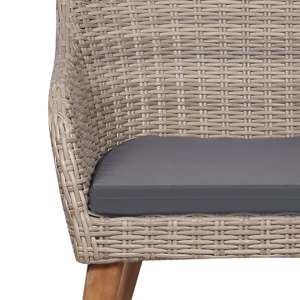 5-tlg. Garten-Essgruppe mit Kissen Braun