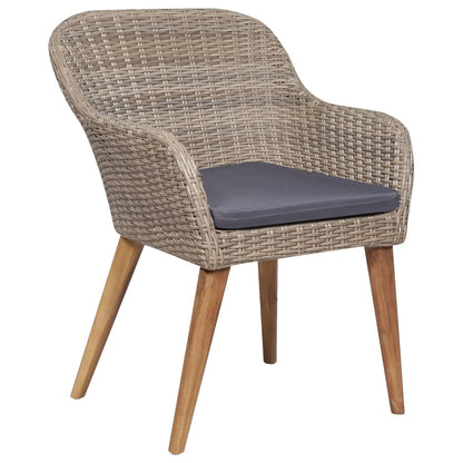 7-tlg. Garten-Essgruppe mit Kissen Braun